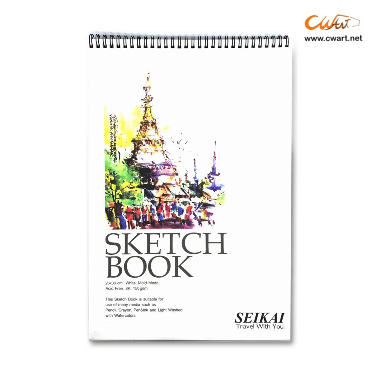 สมุดสเก็ตช์ริมลวด Seikai 150g 25แผ่น