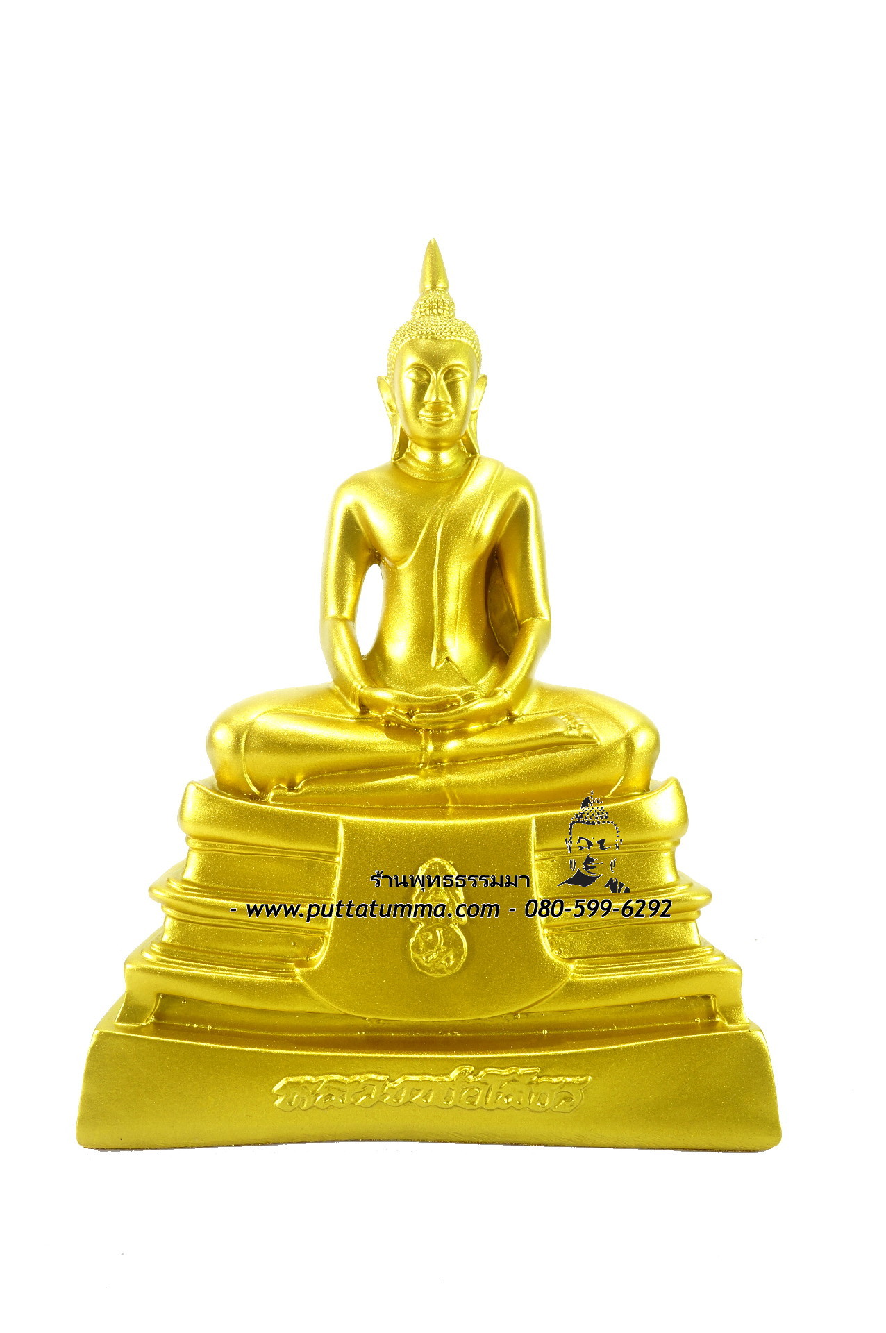 หลวงพ่อโสธร ปางสมาธิ เนื้อเรซิ่น สีทอง หน้าตัก 5 นิ้ว สูง 10 นิ้ว