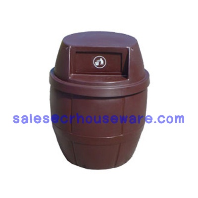 ถังขยะเนื้อโพลีเอทธิลีน ทรงถังเบียร์ ความจุ 120 ลิตร 001-TC120B Trash polyethylene Shaped like a beer keg. 120 liter. 001-TC120B