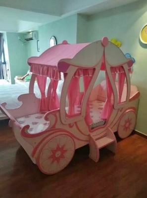 เตียงนอนไม้สำหรับเด็กผู้หญิง Princess Chariot Pink รถม้าเจ้าหญิงสีชมพู TP20133