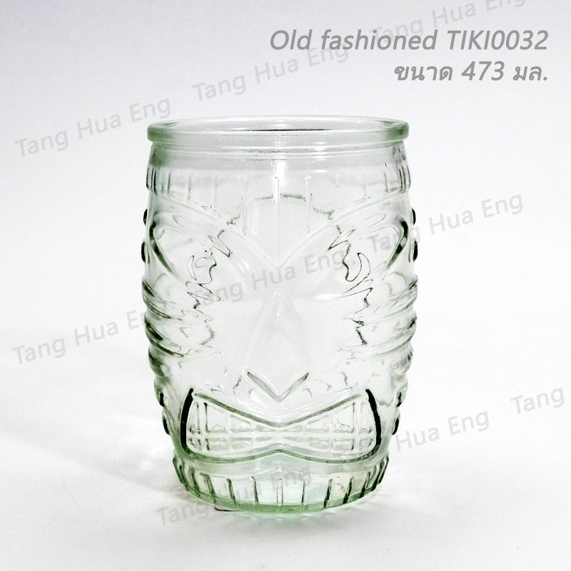 ( 1 ใบ ) แก้วใส TIKI Old Fashioned Tumbler ขนาด 473 มล. TIKI0032