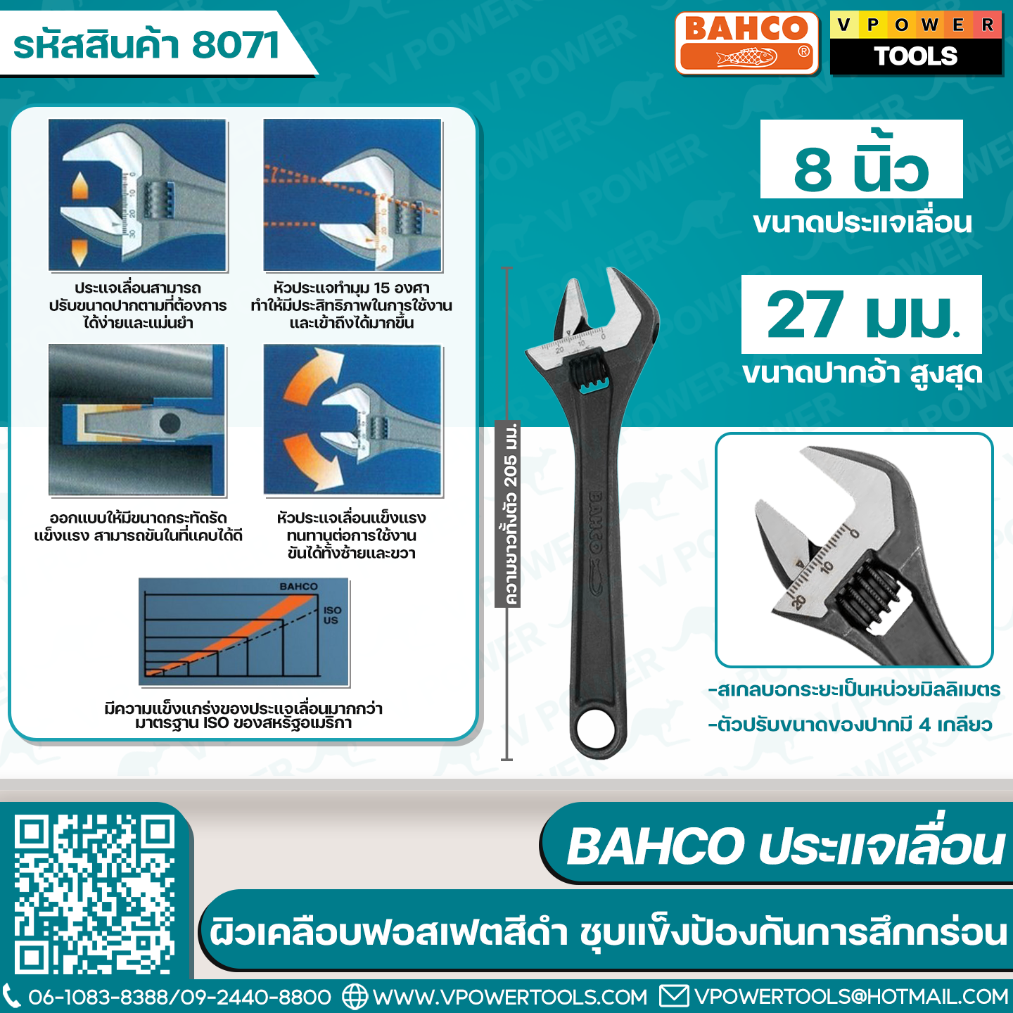 Bahco ประแจเลื่อน มาตรฐานสวีเดน ผลิตที่สเปน