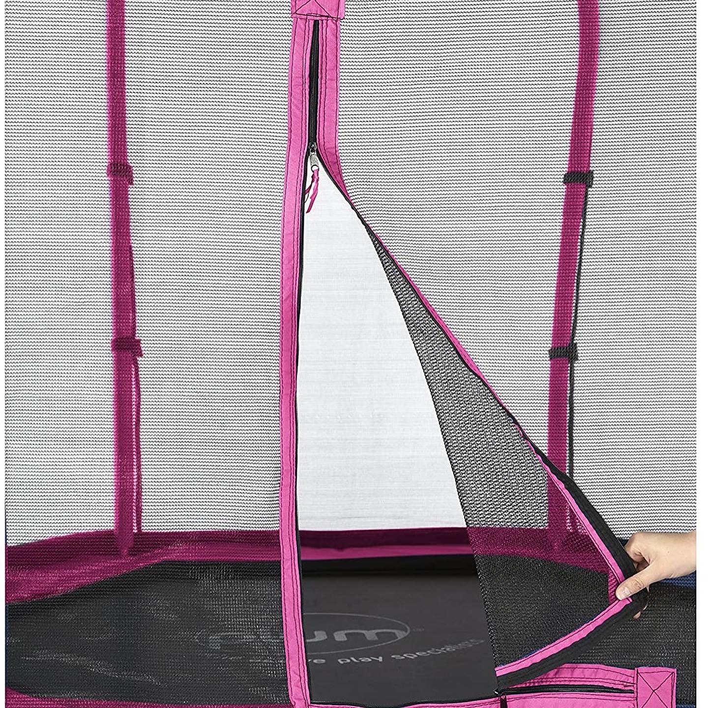 แทรมโพลีนขนาดใหญ่ Plum Junior Jumper Springsafe Children's Trampoline and Enclosure - Pink & Purple 7 ฟุต