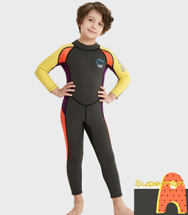 พร้อมส่ง ชุดดำน้ำ ชุดว่ายน้ำเด็กชาย เก็บอุณหภูมิ แขนยาว