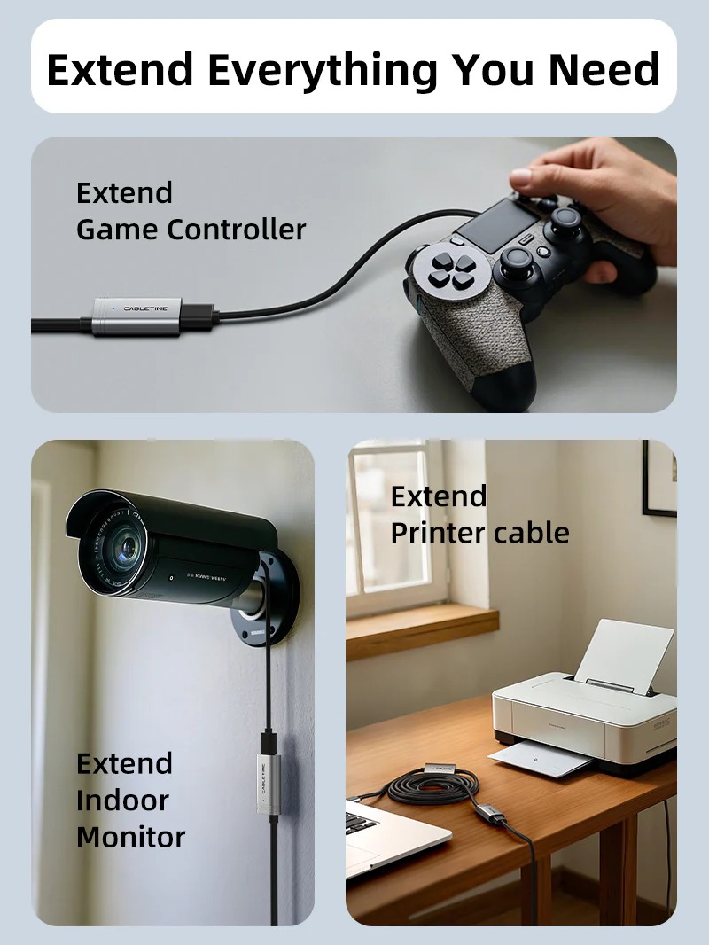 USB 3.0 5Gbps Active Extension Cable Male to Female with Amplifier by CableTime