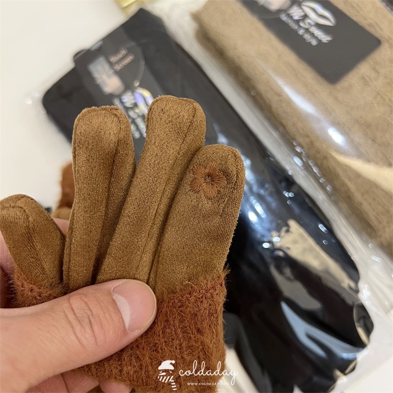 ถุงมือญี่ปุ่นหนังกลับนิ่ม 2 ชั้น