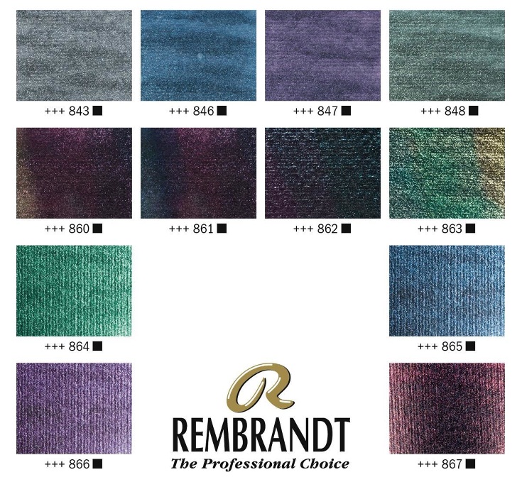 ชุดสีน้ำกล่องโลหะ Rembrandt 12สี พร้อมพู่กัน (Special Effects)