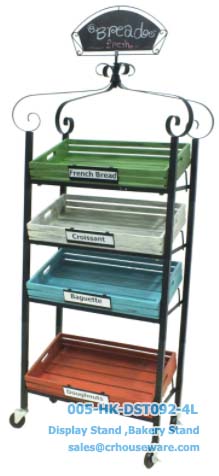 ชั้นโชว์รุ่นหัวโบว์ขนาดใหญ่รวมลังไม้สี 4 ใบ Display shelf bow head version 4 pieces.( large size ) Code : 005-HK-DST092-4L