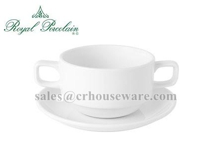 SOUP CUP 2HDLS. STACKABLE Code : P 0262,ถ้วยซุป สองหูโรงแรมซ้อนได้