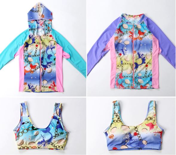 พร้อมส่ง ชุดว่ายน้ำ ผู้ใหญ่ เซ็ต4ชิ้น สีฟ้า สุดคุ้ม สามารถใส่แยกชิ้นได้