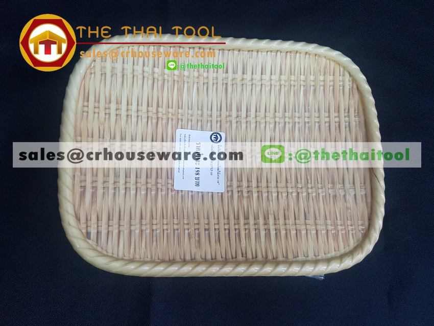 ถาดเหลี่ยม 10 นิ้ว ลายไม้สาน รหัส : NK13713-10 Melamine tray square shape weave design 10 inches Code : NK13713-10