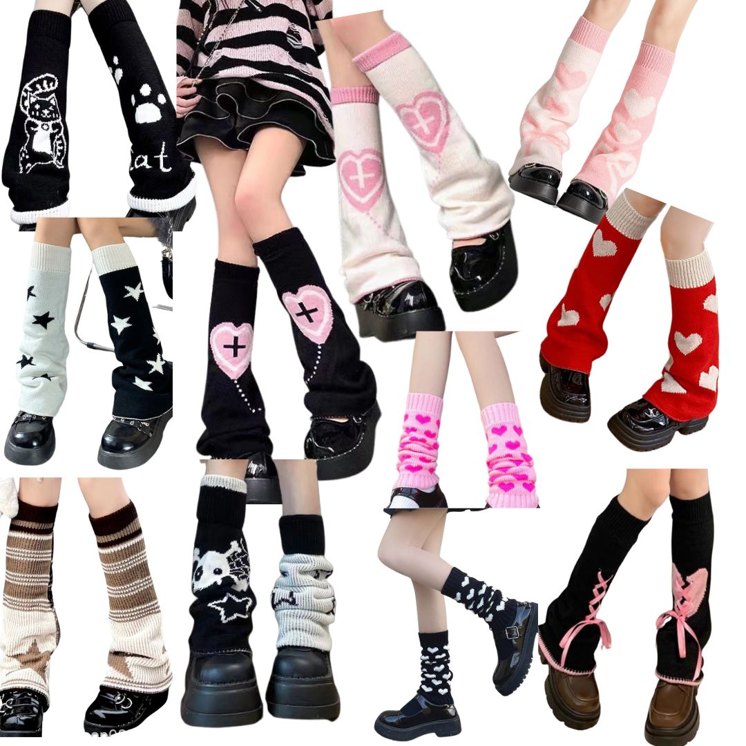 พร้อมส่ง ถุงเท้ายาว สไตล์ Y2K แบบไม่สวมเท้า ใส่แบบยาวหรือแบบย่น ผู้ใหญ่
