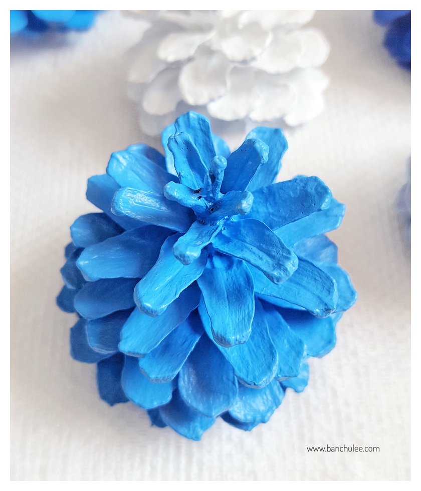 Painted Pine Cone ลูกสนธรรมชาติ ทาสีอะครีลิคสำหรับงานไม้