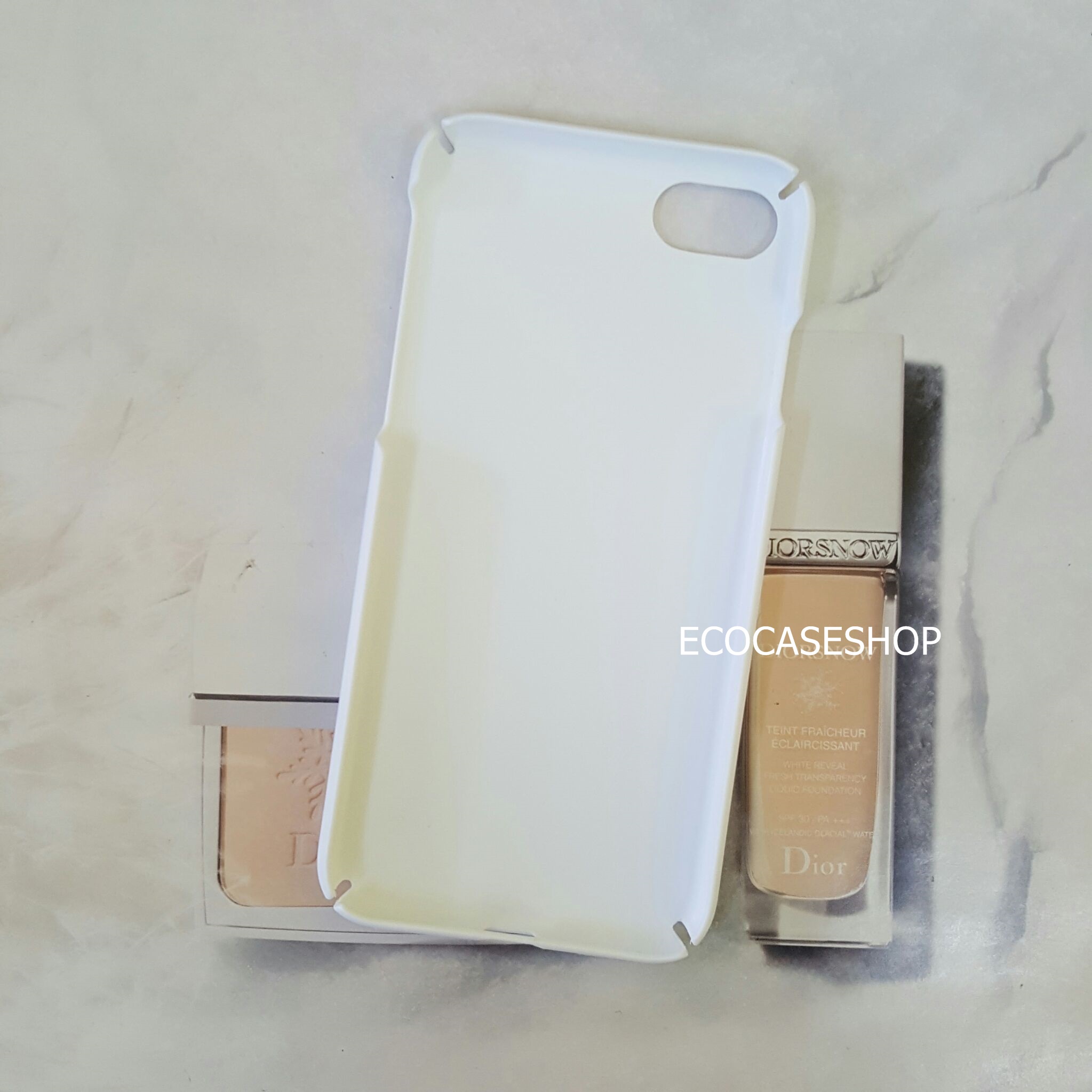 iPhone7/8 เคสแข็งด้านคลุมรอบ สีขาว (เหมาะสำหรับงานสกรีนความร้อน sublimation)