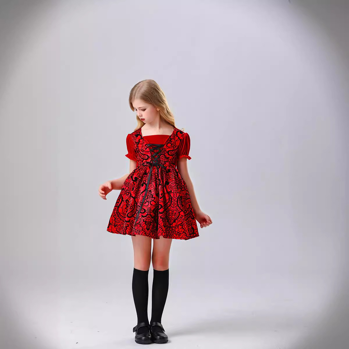 friendly4kid พร้อมส่ง ชุดฮาโลวีนแฟนซี ชุดหนูน้อยหมวกแดง