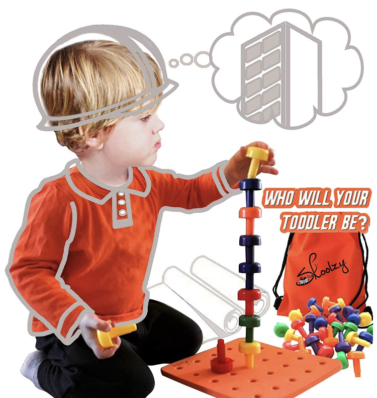 ชุด Skoolzy Peg Board Set Montessori Toys for Toddlers, Preschool Kids