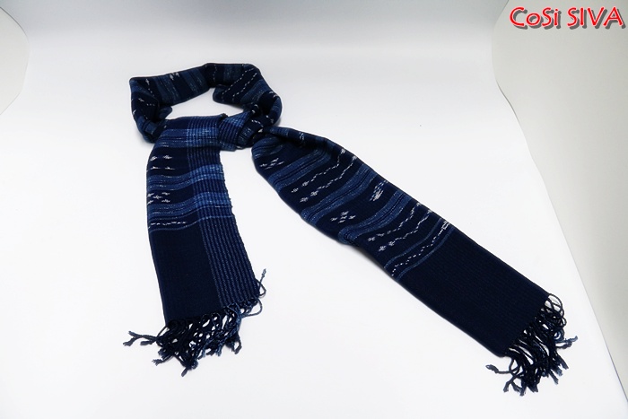 ผ้าพันคอผ้าฝ้ายย้อมคราม(Scarf - cotton dyeindigo