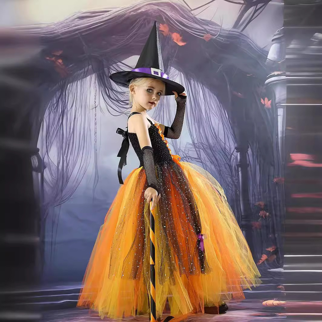 friendly4kid พร้อมส่ง ชุดฮาโลวีน haloween แฟนซี ชุดแม่มด