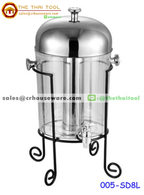 เครื่องจ่ายน้ำผลไม้ ขนาดความจุ 8 ลิตร พร้อมขาตั้งเหล็ก รหัสสินค้า 005-SD8L,၁ကန့်ဖျော်ရည်စက်