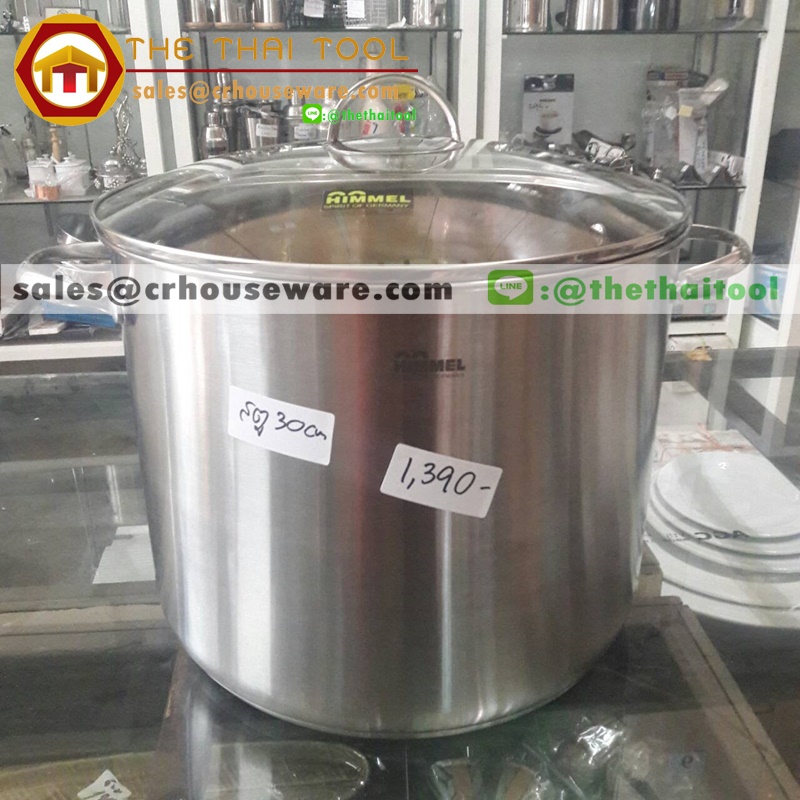 หม้อสตูว์สแตนเลส 30 ซม. 040-HM30,Stock_pot,หม้อต้มชานมไข่มุก