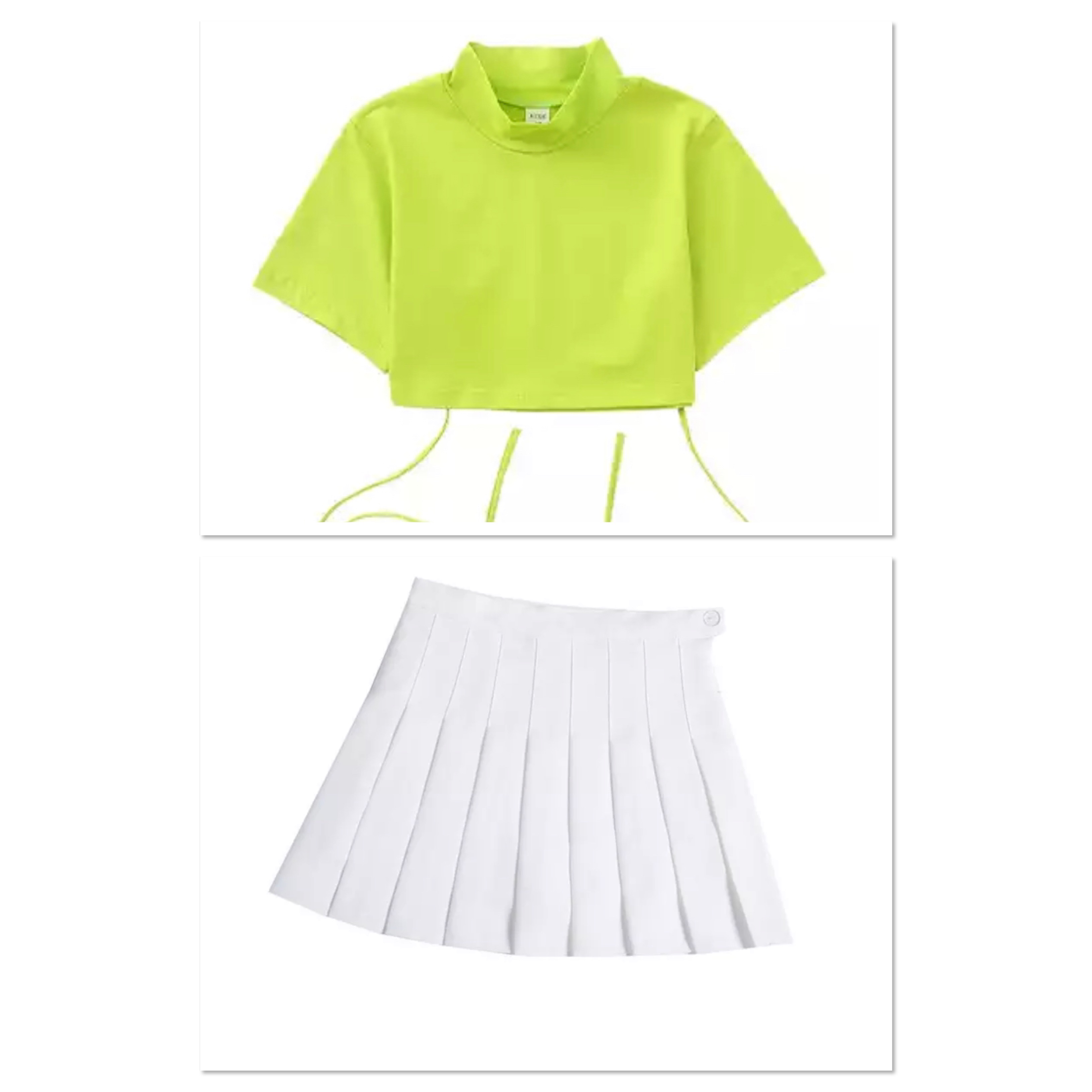 ชุดเต้น**เฉพาะเสื้อ** เสื้อครอปเอวลอย แบบผูกเอว สีสดใส