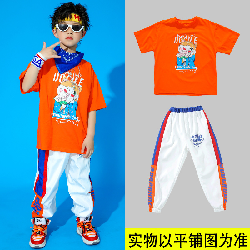 พร้อมส่ง**ชุดเต้น ชุดแดนซ์ : เซ็ตเสื้อสีส้ม +กางเกง/กระโปรง