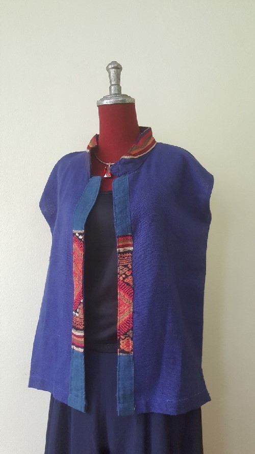 เสื้อผ้าฝ้ายฮัม1 ย้อมครามไทยเทห์ไม่ทำลายสิ่งแวดล้อม สีน้ำเงิน น้ำตาล ดำ และม่วงเข็ม M L XL XXL