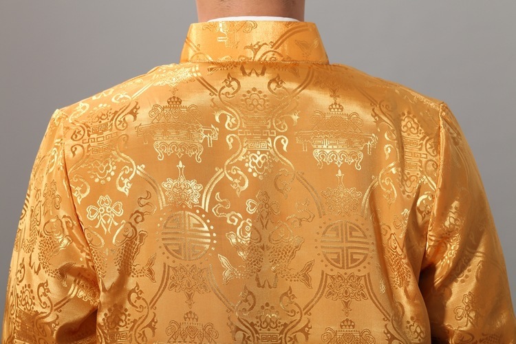 ชุดจีน เสื้อจีนชาย สีแดง-ทอง ใส่ได้ 2 ด้าน