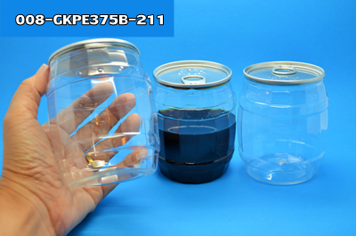 กระป๋องพลาสติก ทรงถังเบียร์ 008-GKPE375B-211