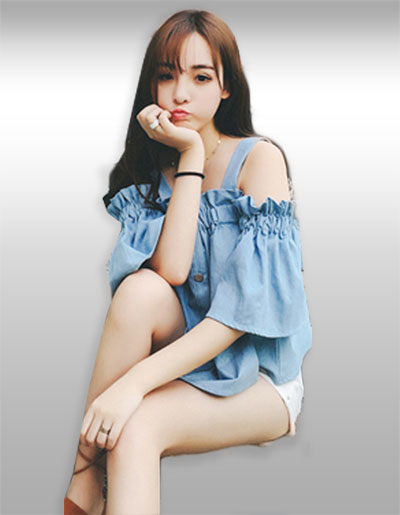 เสื้อแฟชั่นผู้หญิงสายเส้นใหญ่ช่วงไหล่แต่งยางยืดใส่เที่ยวน่ารักๆสไตล์ชิลด์ๆ รหัส 1470