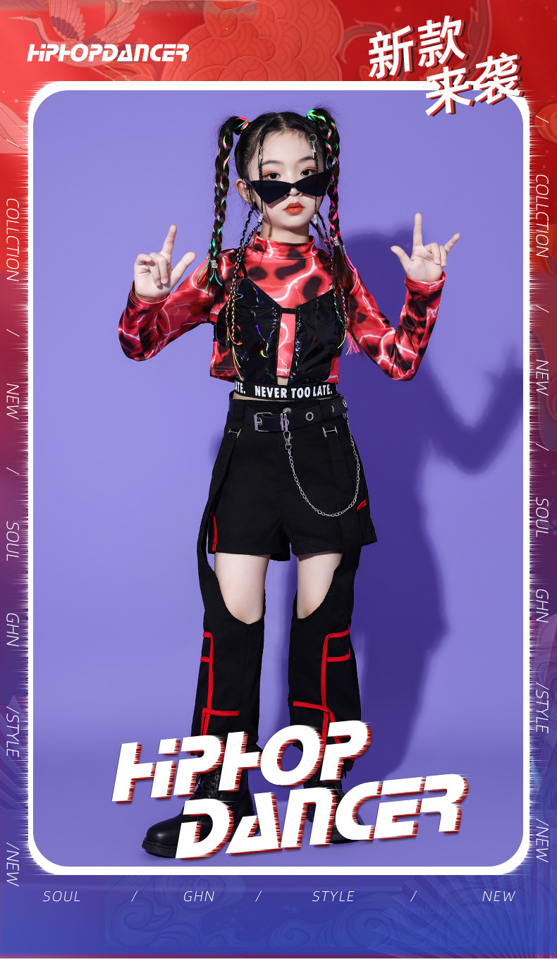 ชุดเต้น ชุดฮิปฮอป เสื้อแขนยาว + กางเกงขายาว สไตล์แบลคพิ้ง