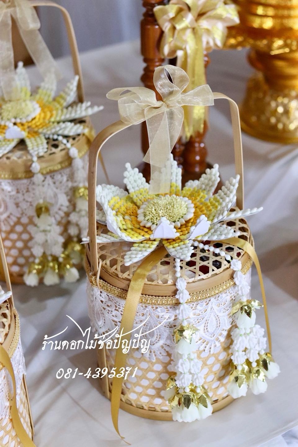 เครื่องบริวาลงานทอดกฐินครบชุด ตกแต่งทุกชิ้นอย่างสวยงาม