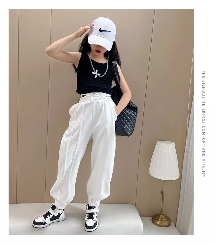 ชุดเต้น ชุด cover dance เสื้อคอวี+กางเกงขายาว