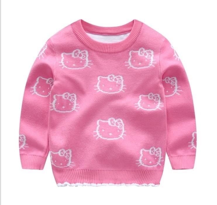 เสื้อกันหนาวไหมพรม คิตตี้ สีชมพู