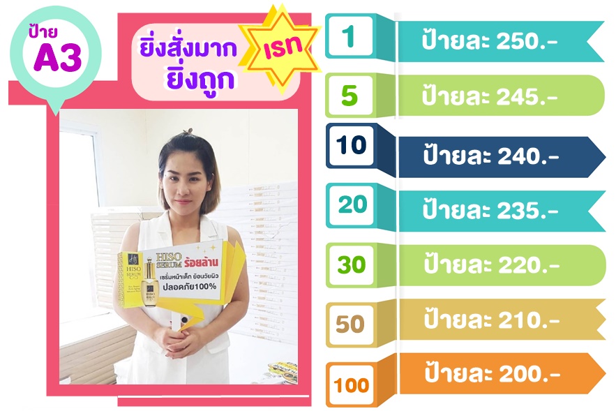 ป้าย+ขาตั้ง ขนาด a3