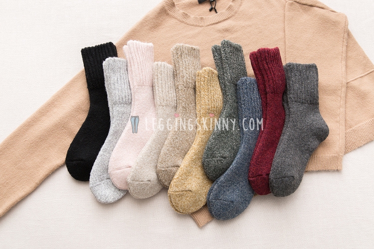 ถุงเท้าขนสัตว์หนาพิเศษ มี 10 สี VER.II