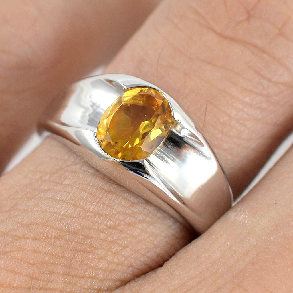 แหวนเงินแท้ราคาถูกชุบทองคำขาว ซิทรินแท้ 1.26 กะรัต งานประณีตสวยงาม สั่งผลิตค่ะ