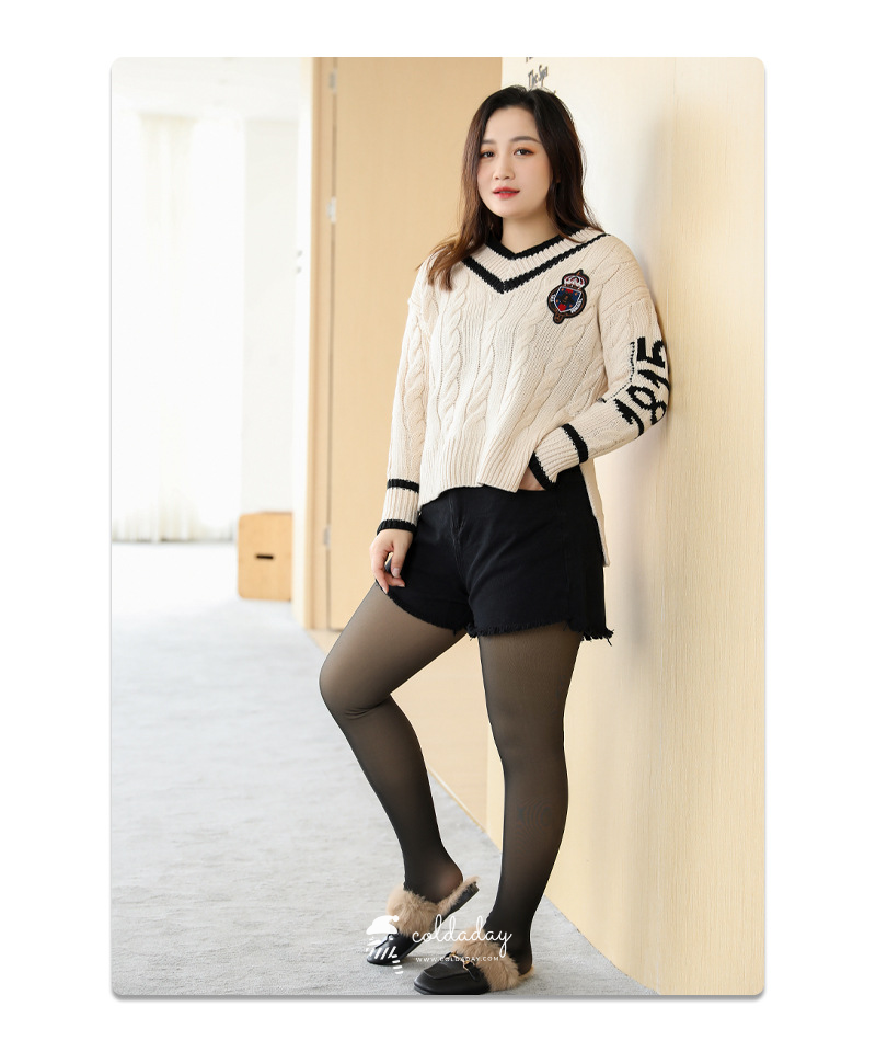 เลกกิ้งกันหนาวซีทรู 1200D แบบมีขนสัตว์ สำหรับสาวอวบ สาวไซส์ใหญ่