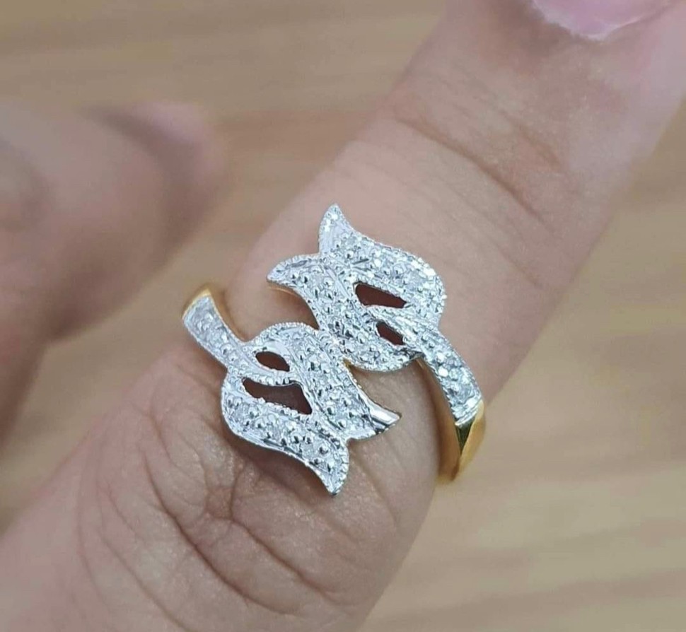 พร้อมส่งและสั่งผลิตแหวนเพชรดอกทิวลิปสวยน่ารักค่ะ แหวนแต่งงาน แหวนหมั้น ใส่เที่ยว ออกงาน แหวนทองคำ 9K เพชรกุหลาบแท้ 0.08 กะรัต 16 เม็ด ราคาถูกมาก ส่งฟรี