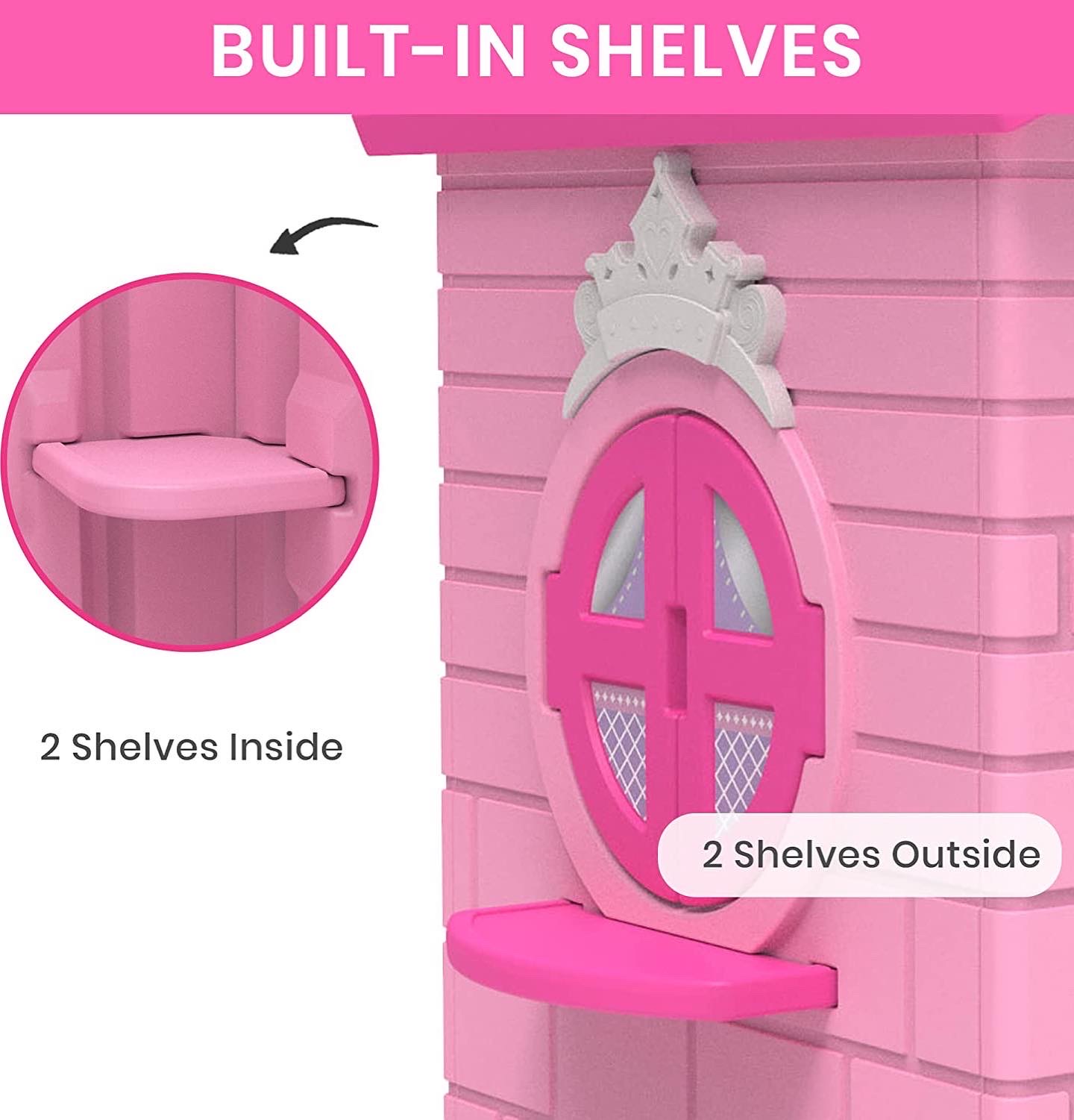 บ้าน Disney Princess Plastic Indoor/Outdoor Playhouse with Easy Assembly by Delta Children