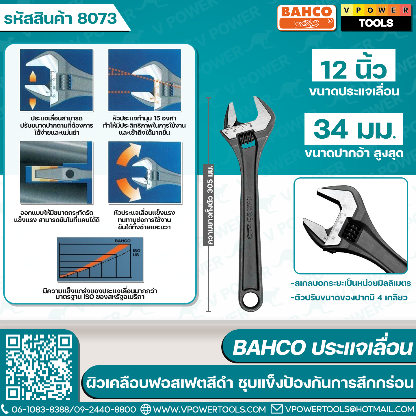 Bahco ประแจเลื่อน มาตรฐานสวีเดน ผลิตที่สเปน