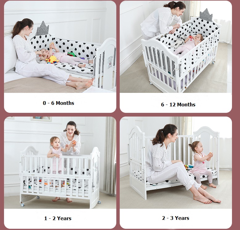 เตียงนอนไม้สำหรับเด็ก White Premium Crown TP21061 (WD17)