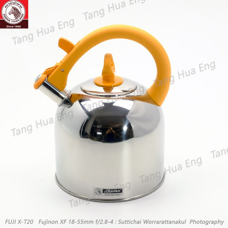 Zebra กานกหวีดสเตนเลส Image 4.9 ลิตร สีส้ม/สีแดง ตราหัวม้าลาย