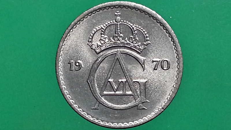 เหรียญ เงินตรา ประเทศ สวีเดน Ore 1970
