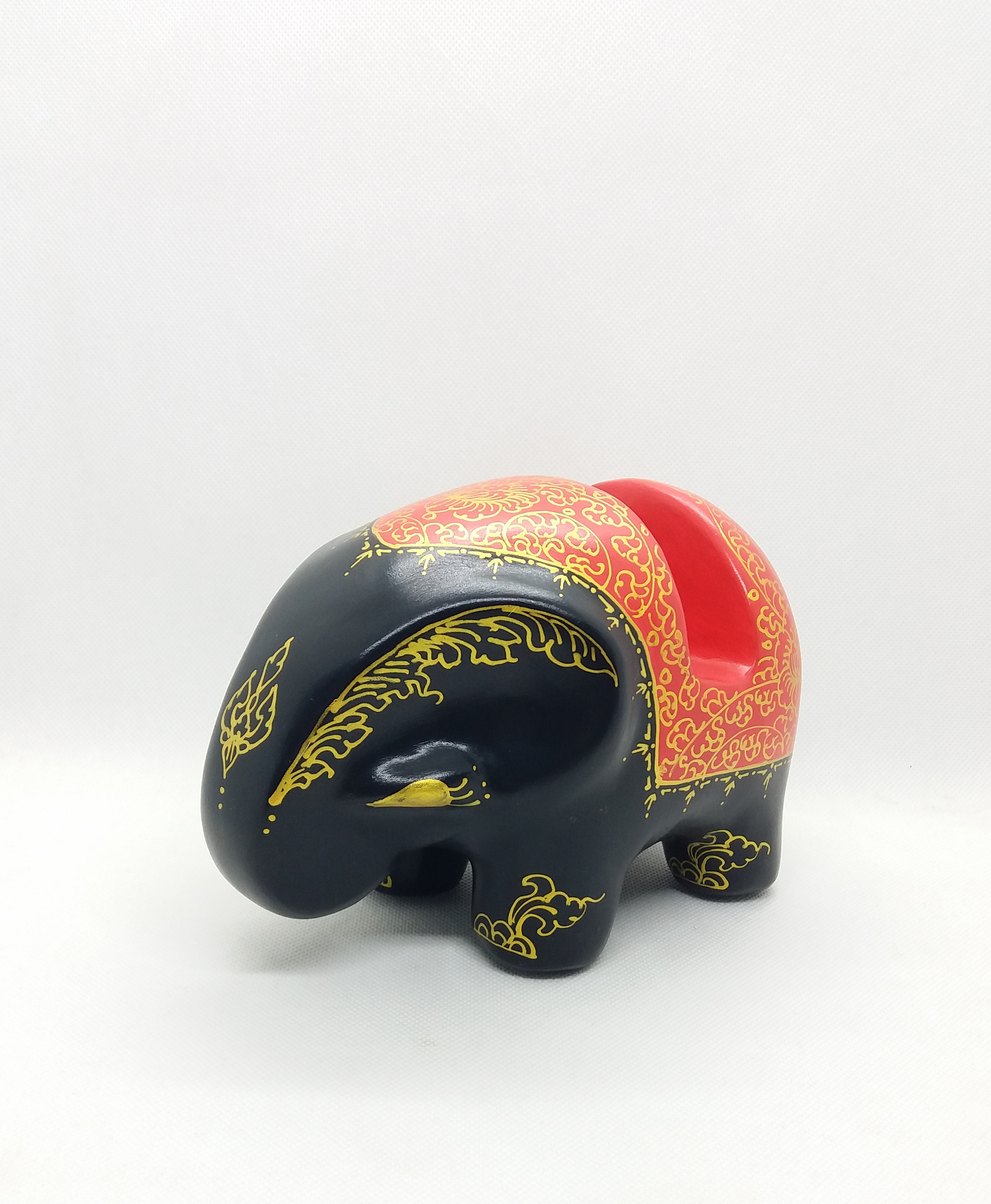 ช้างวางมือถือและนามบัตร Size M สีแดงดำ