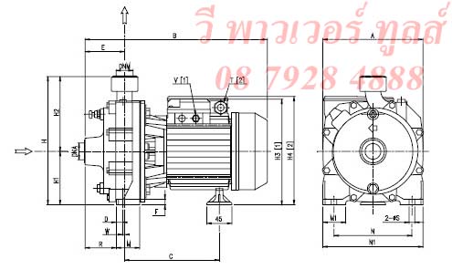 EBARA เอบาร่า รุ่น CDA-1.00M ปั๊มน้ำหอยโข่ง ใบพัดคู่