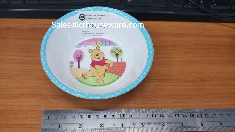 ชามแกง 5.5 นิ้ว ลาย Poo Blue Sport White