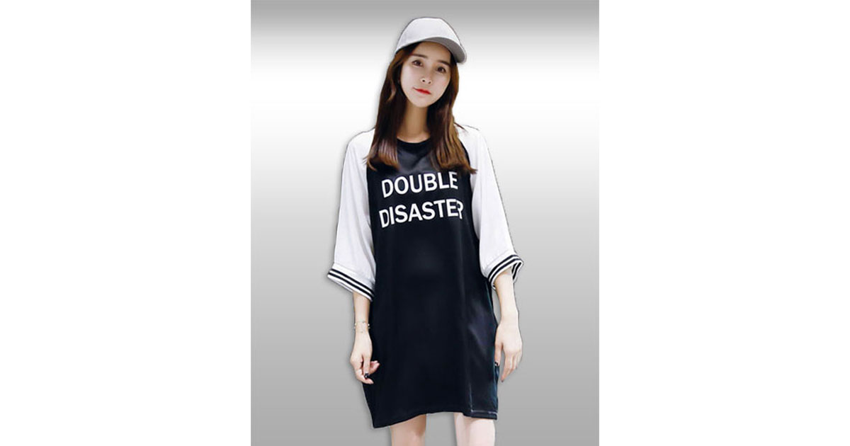 เสื้อแฟชั่นคอกลมทรงหลวมสไตล์เกาหลี รหัส1943