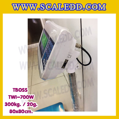 เครื่องชั่งน้ำหนัก300กิโลกรัม เครื่องชั่งน้ำหนัก300kg เครื่องชั่งดิจิตอล300kg เครื่องชั่งตั้งพื้น ตาชั่ง300kg ความละเอียด 20g ขนาดแท่นชั่ง80*80cm ยี่ห้อ TBOSS รุ่น TWI-700W (เครื่องชั่งผ่านตรวจรับรองจากสำนักชั่งตวงวัด)