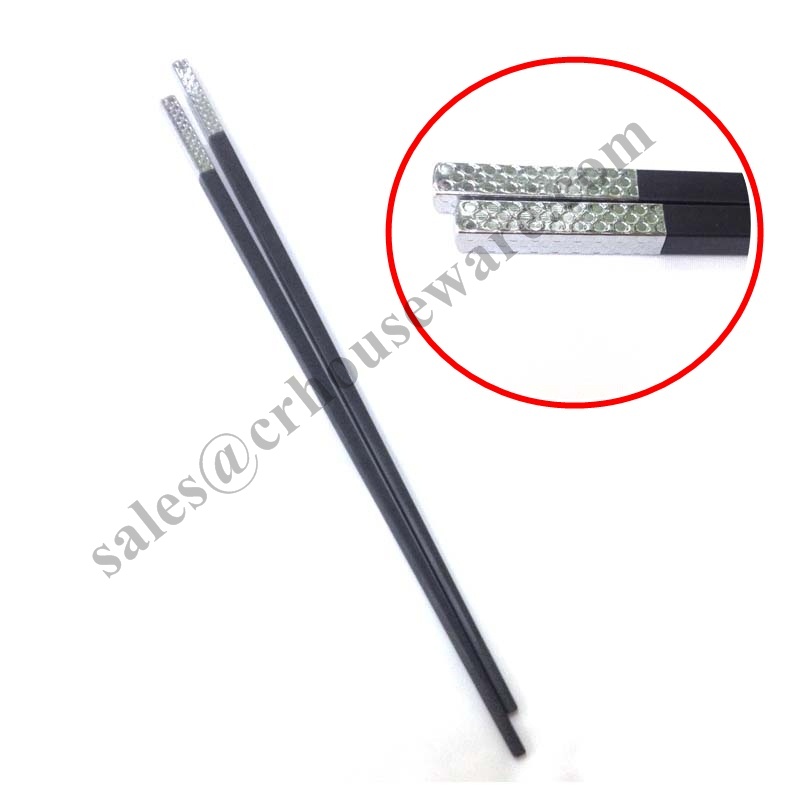 ตะเกียบเมลามีนลายทุบสีเงิน Melamine chopsticks smashed striped silver. 006-TF-CSA80032